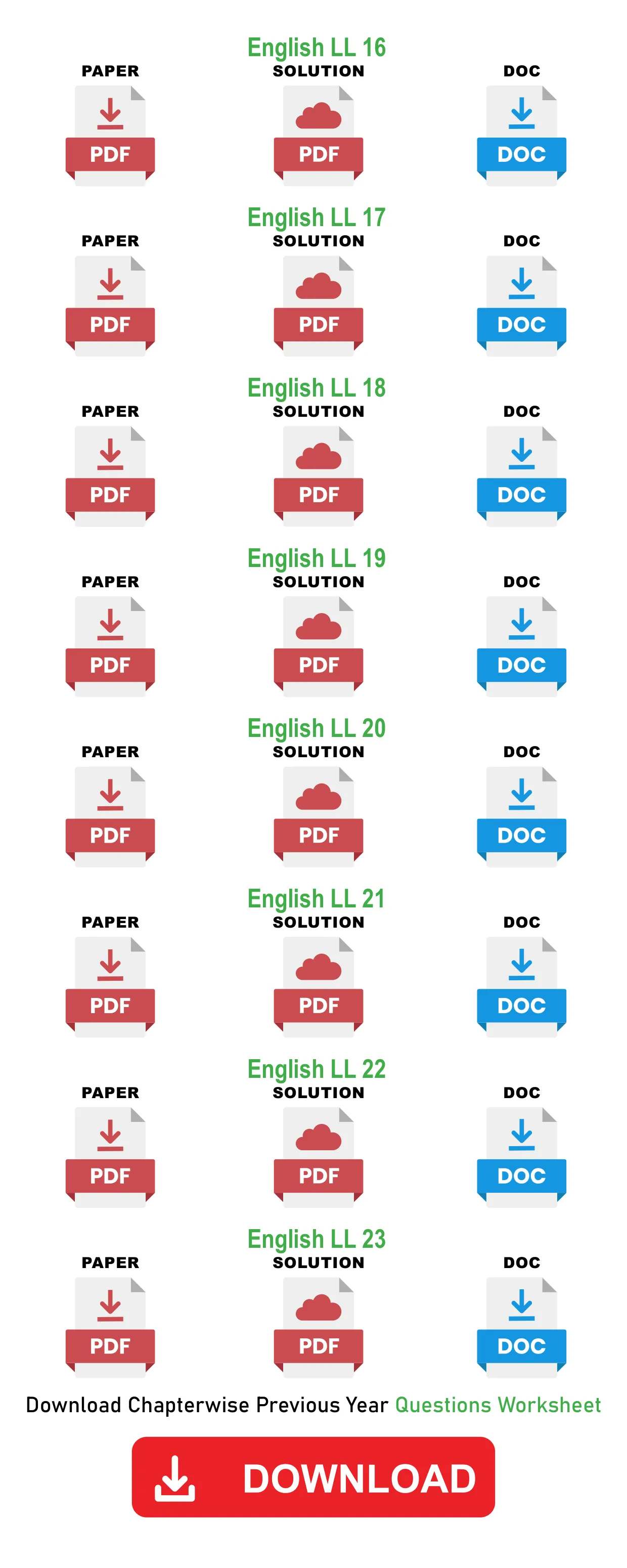 English LL 16 Paper Solution doc English LL 17 Paper Solution doc English LL 18 Paper Solution doc English LL 19 Paper Solution doc English LL 20 Paper Solution doc English LL 21 Paper Solution doc English LL 22 Paper Solution doc English LL 23 Paper Solution doc Download Chapterwise Previous Year…